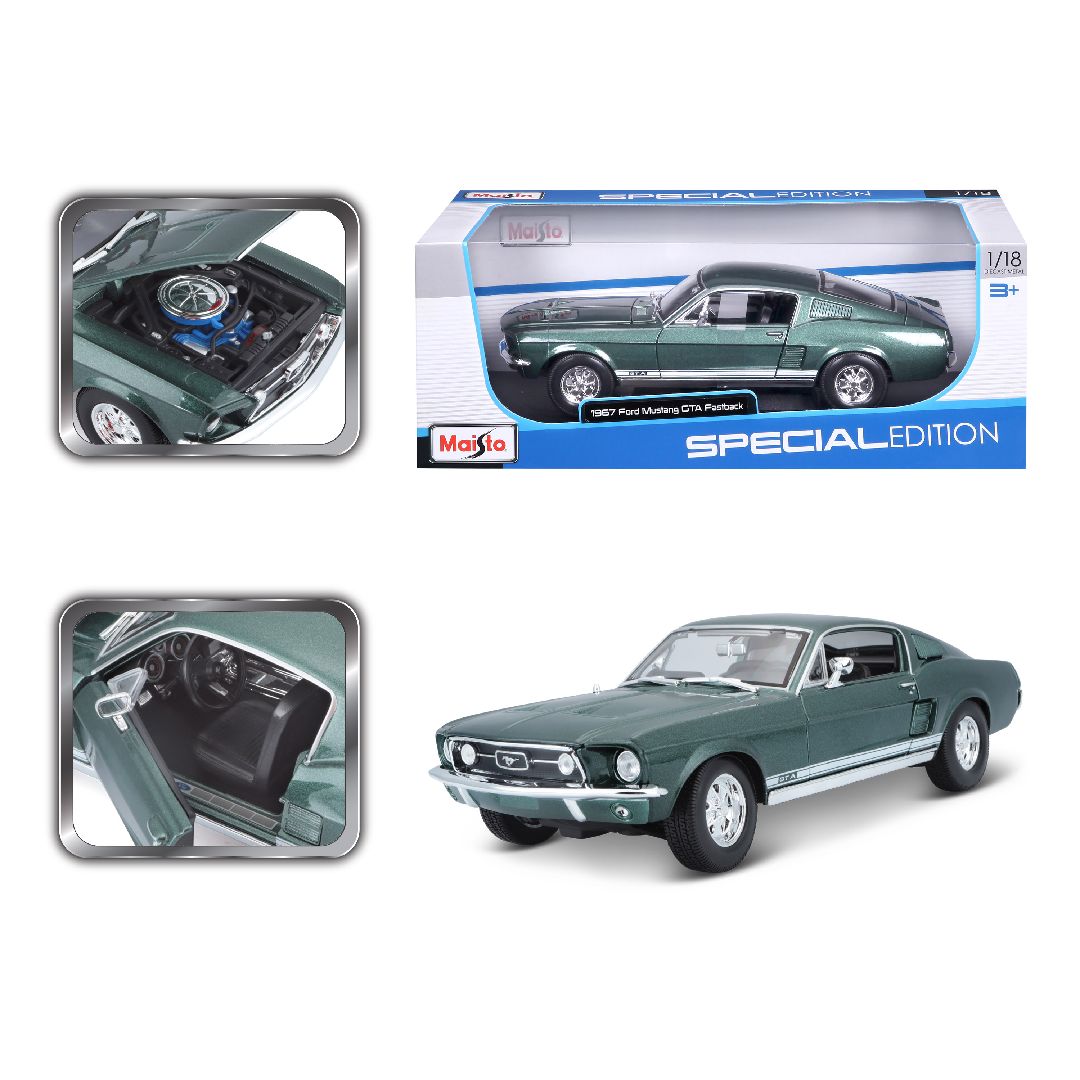 Maisto 1/18 SE 1967 Ford Mustang GTA Fastback - Metallic Green – image 11