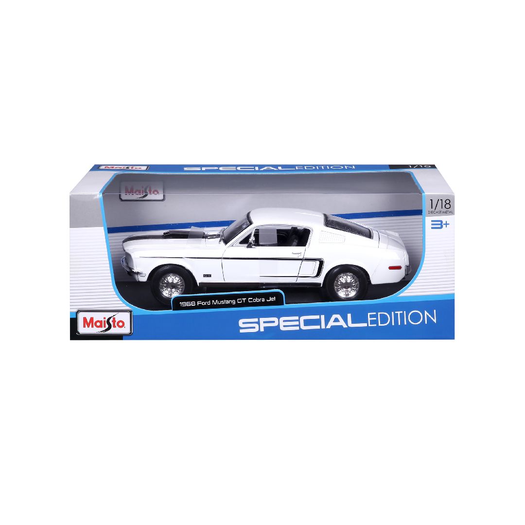 Maisto 1/18 SE 1968 Ford Mustang GT Cobra Jet  - White – image 4