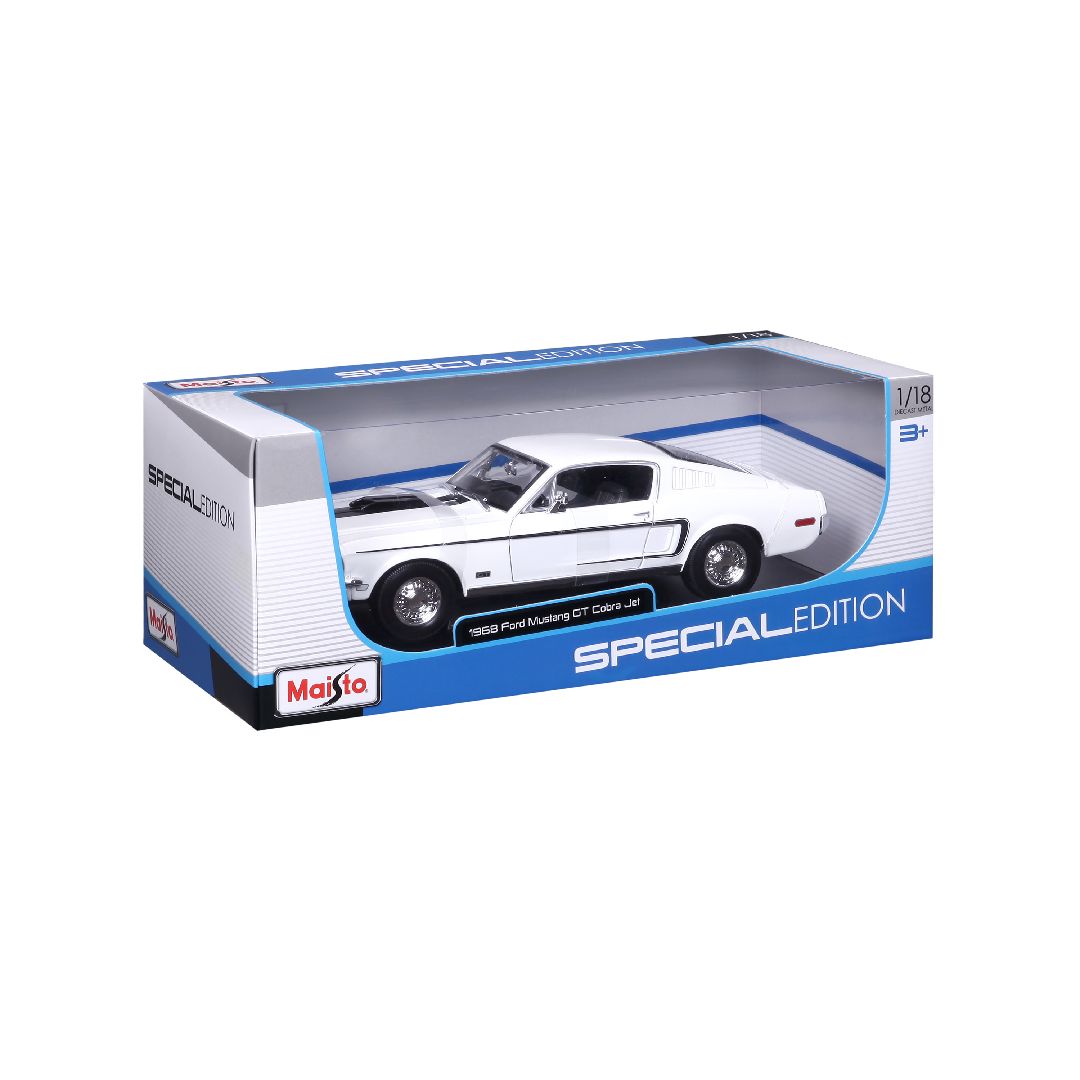 Maisto 1/18 SE 1968 Ford Mustang GT Cobra Jet  - White – image 5