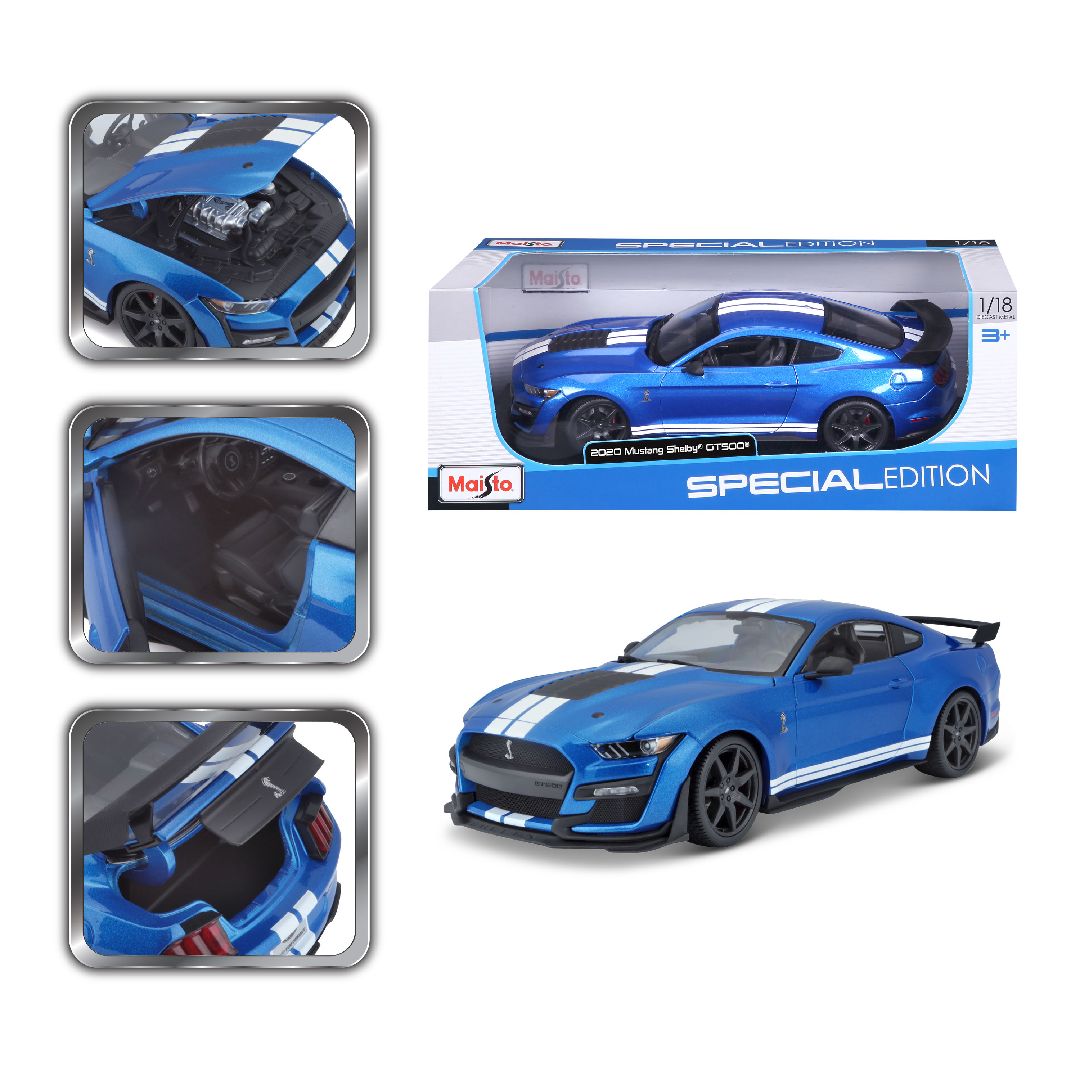 Maisto 1/18 SE 2020 Mustang Shelby GT500 (CFTP) (Blue) – image 3