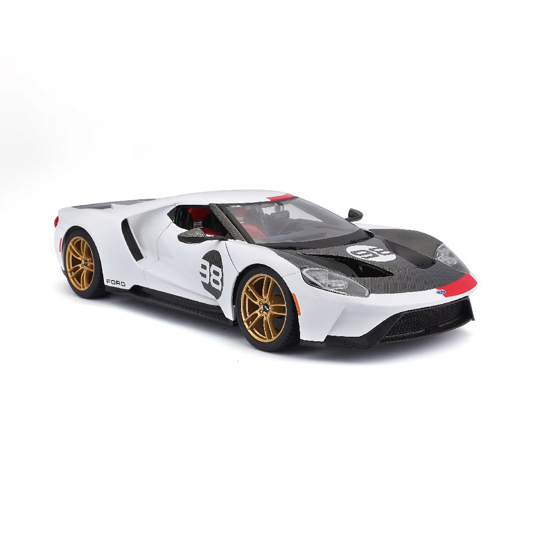Maisto 1/18 SE 2021 GT Heritage Series - White/Black/Red#98 – image 2