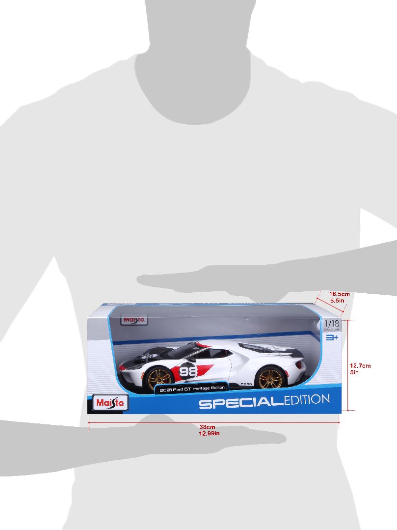 Maisto 1/18 SE 2021 GT Heritage Series - White/Black/Red#98 – image 10