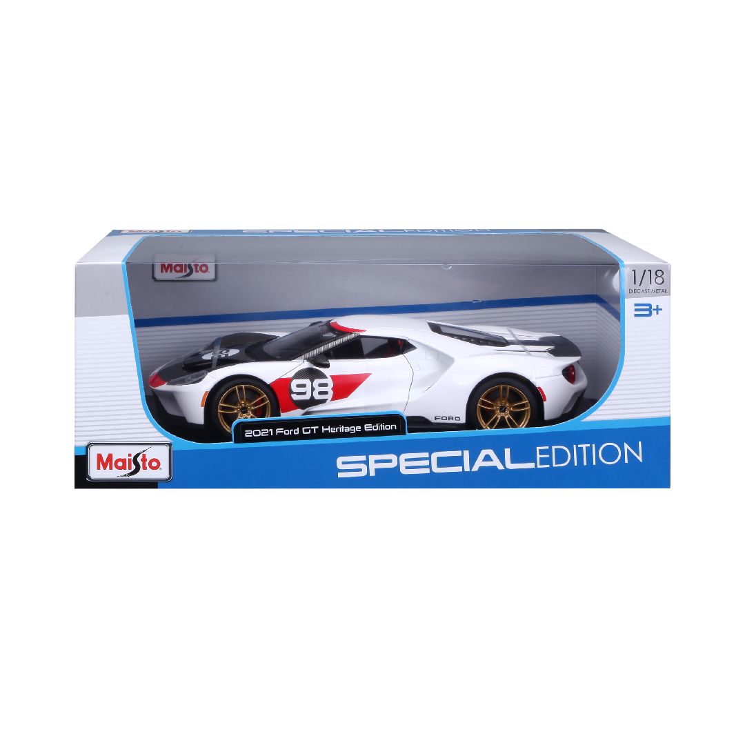 Maisto 1/18 SE 2021 GT Heritage Series - White/Black/Red#98 – image 12