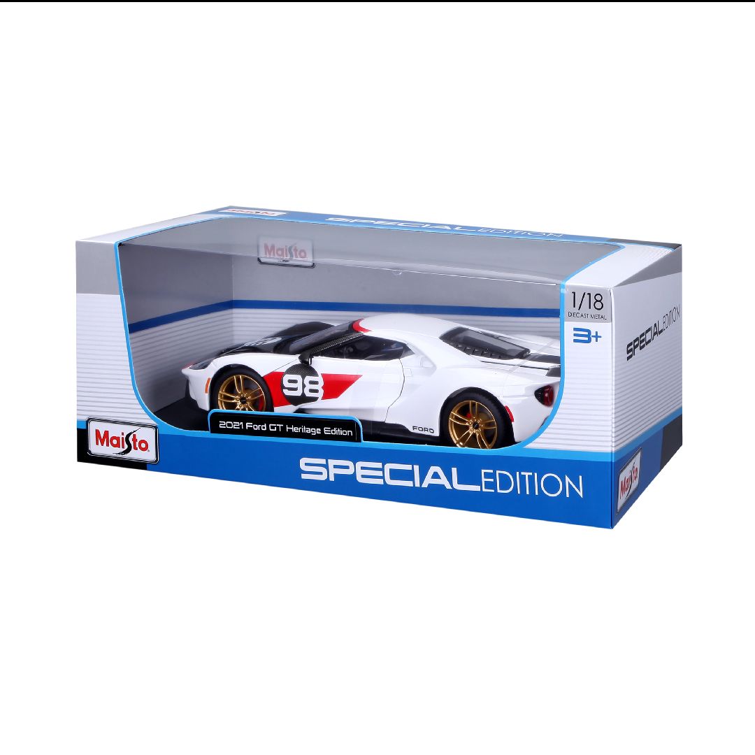 Maisto 1/18 SE 2021 GT Heritage Series - White/Black/Red#98 – image 13