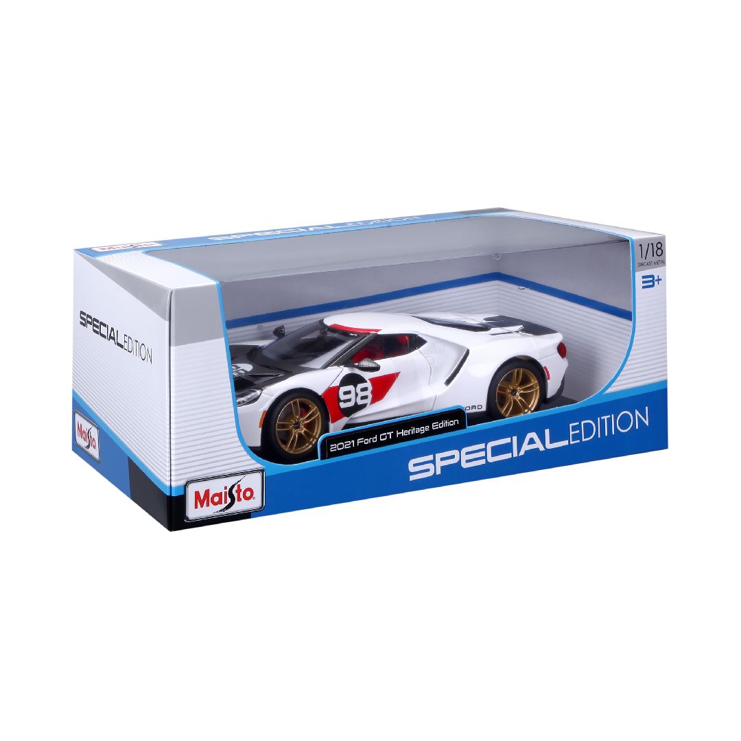 Maisto 1/18 SE 2021 GT Heritage Series - White/Black/Red#98 – image 14