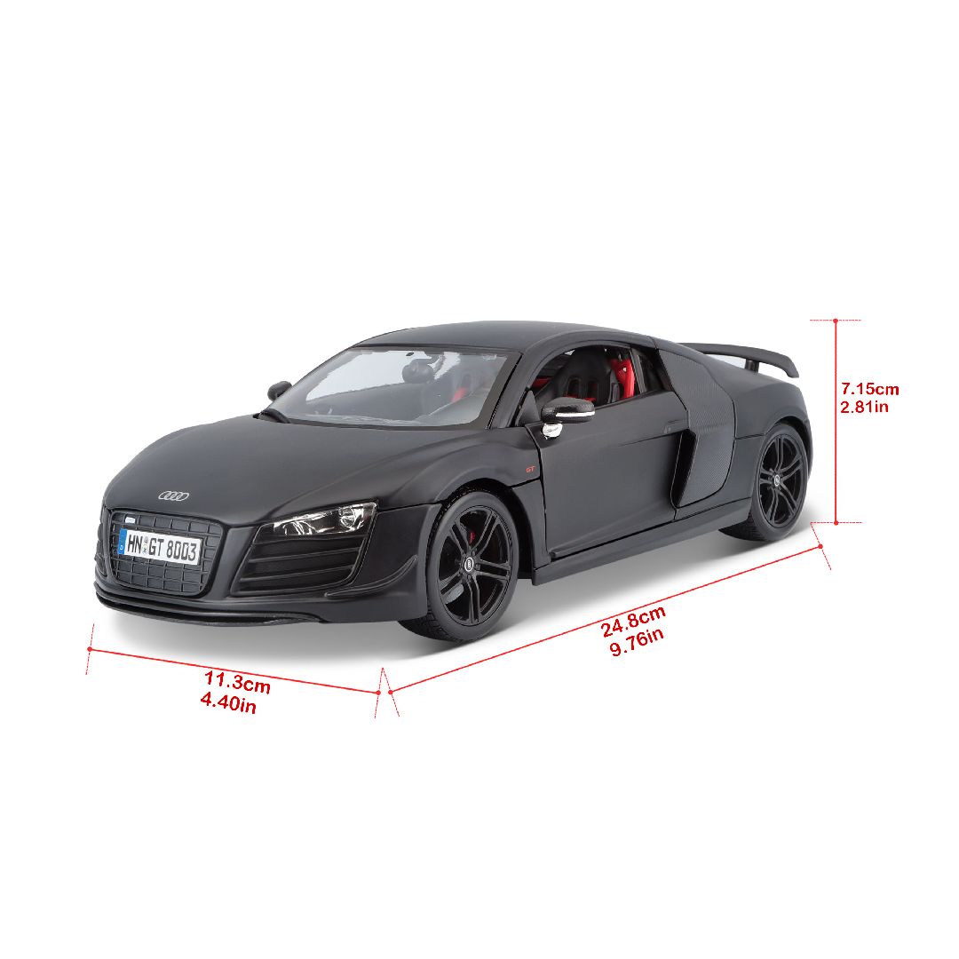 Maisto 1/18 SE 2011 Audi R8 GT - Stealth Black – image 8