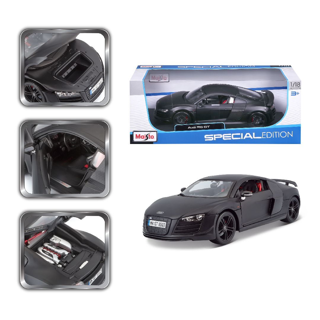 Maisto 1/18 SE 2011 Audi R8 GT - Stealth Black – image 11