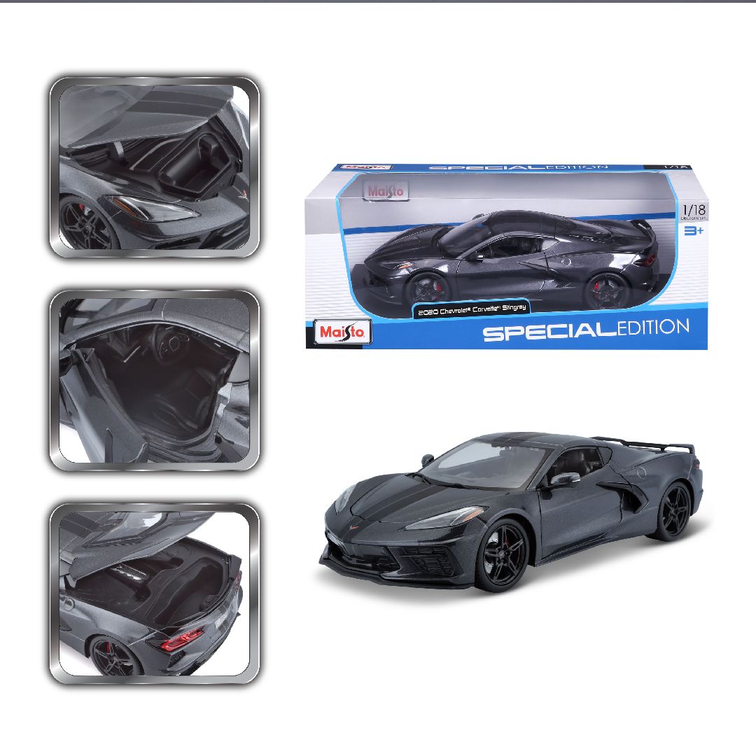 Maisto 1/18 SE 2020 Chevrolet Corvette Stingray Z51 (Grey) – image 3
