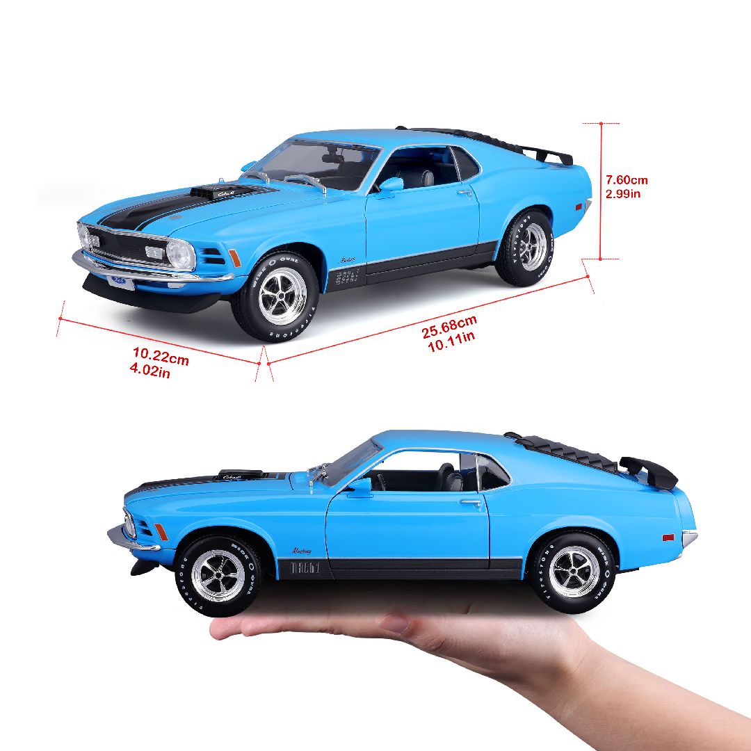 Maisto 1/18 SE 1970 Ford Mustang Mach 1 - Blue – image 8