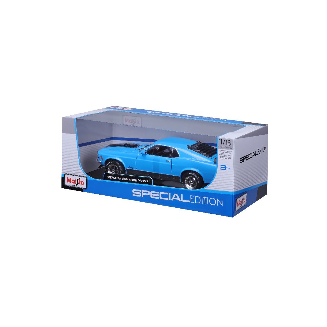 Maisto 1/18 SE 1970 Ford Mustang Mach 1 - Blue – image 12