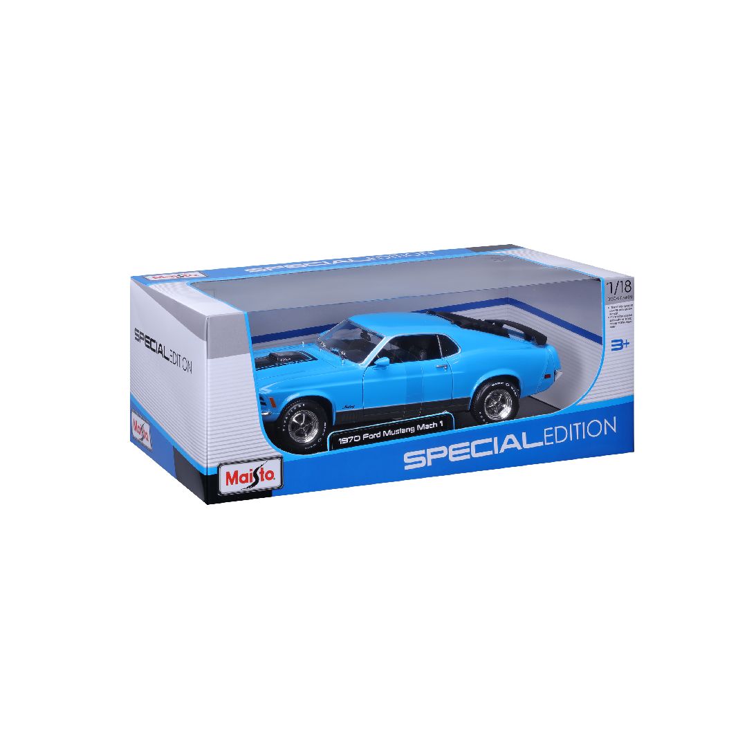 Maisto 1/18 SE 1970 Ford Mustang Mach 1 - Blue – image 13
