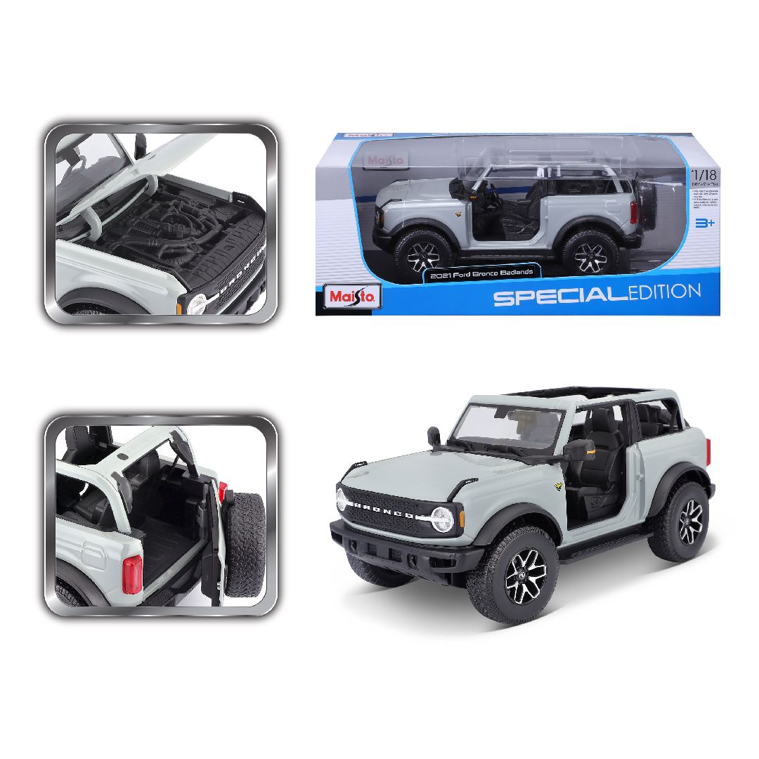 Maisto 1/18 SE 2021 Bronco Badlands (w/o doors) - Cactus Gray – image 11