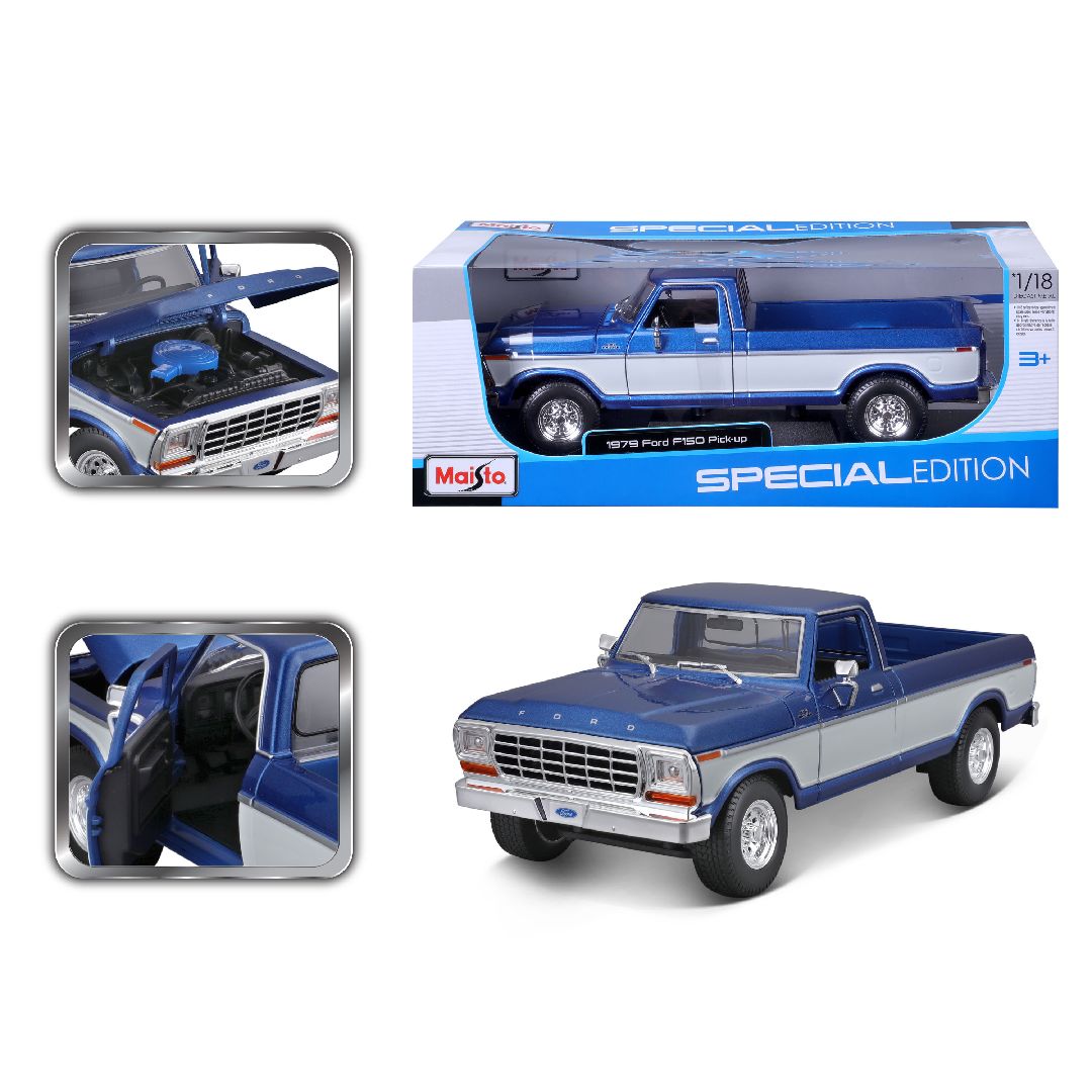 Maisto 1/18 SE 1979 Ford F1 Pick-up Truck  - Blue/White – image 10