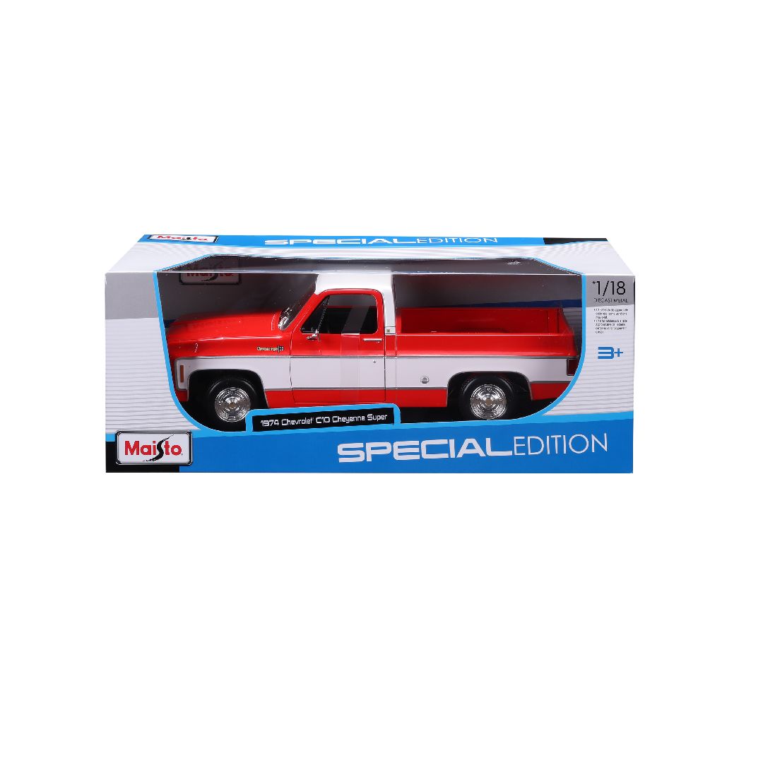 Maisto 1/18 SE 1974 Chevrolet C10 Cheyenne Super - Red/White – image 4