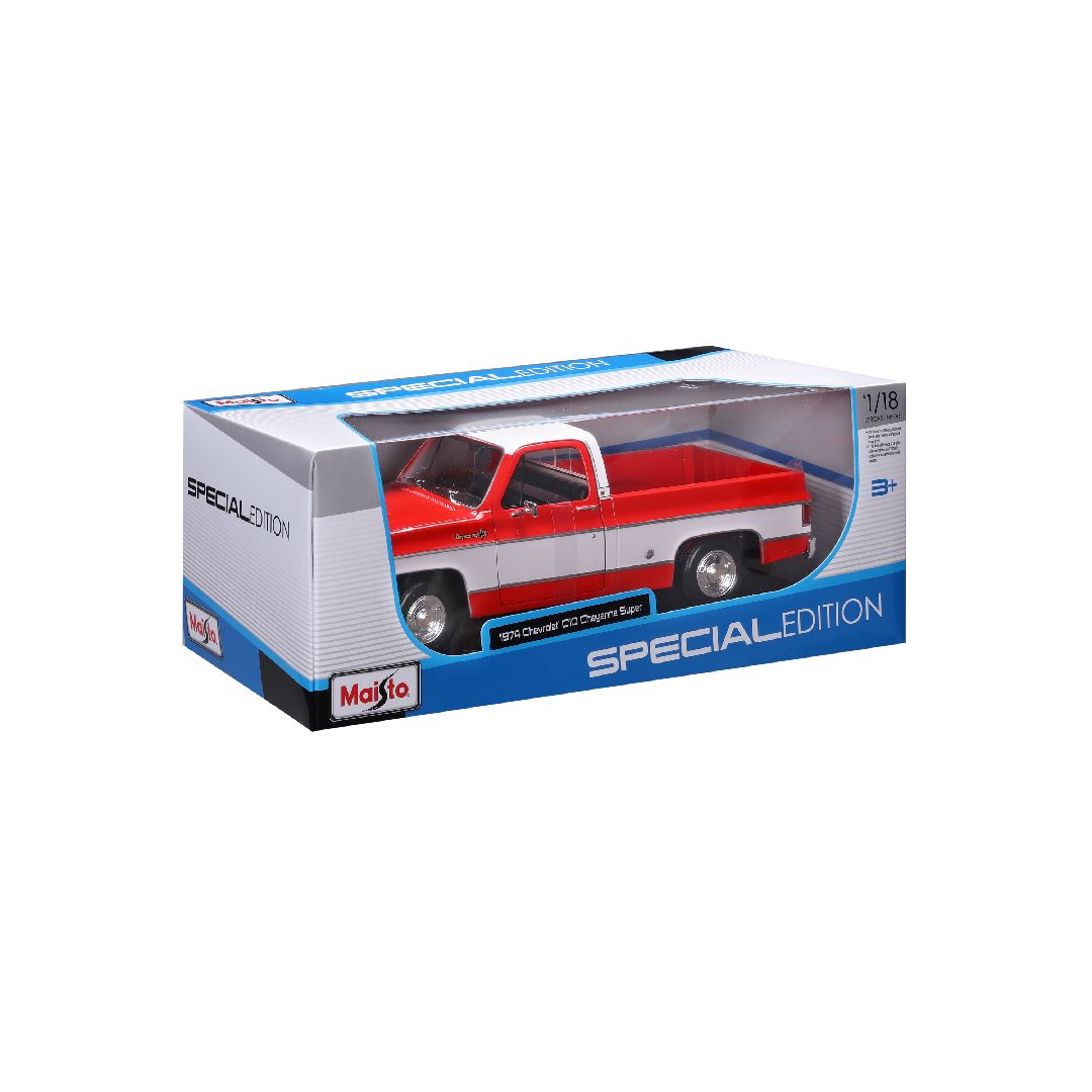 Maisto 1/18 SE 1974 Chevrolet C10 Cheyenne Super - Red/White – image 6