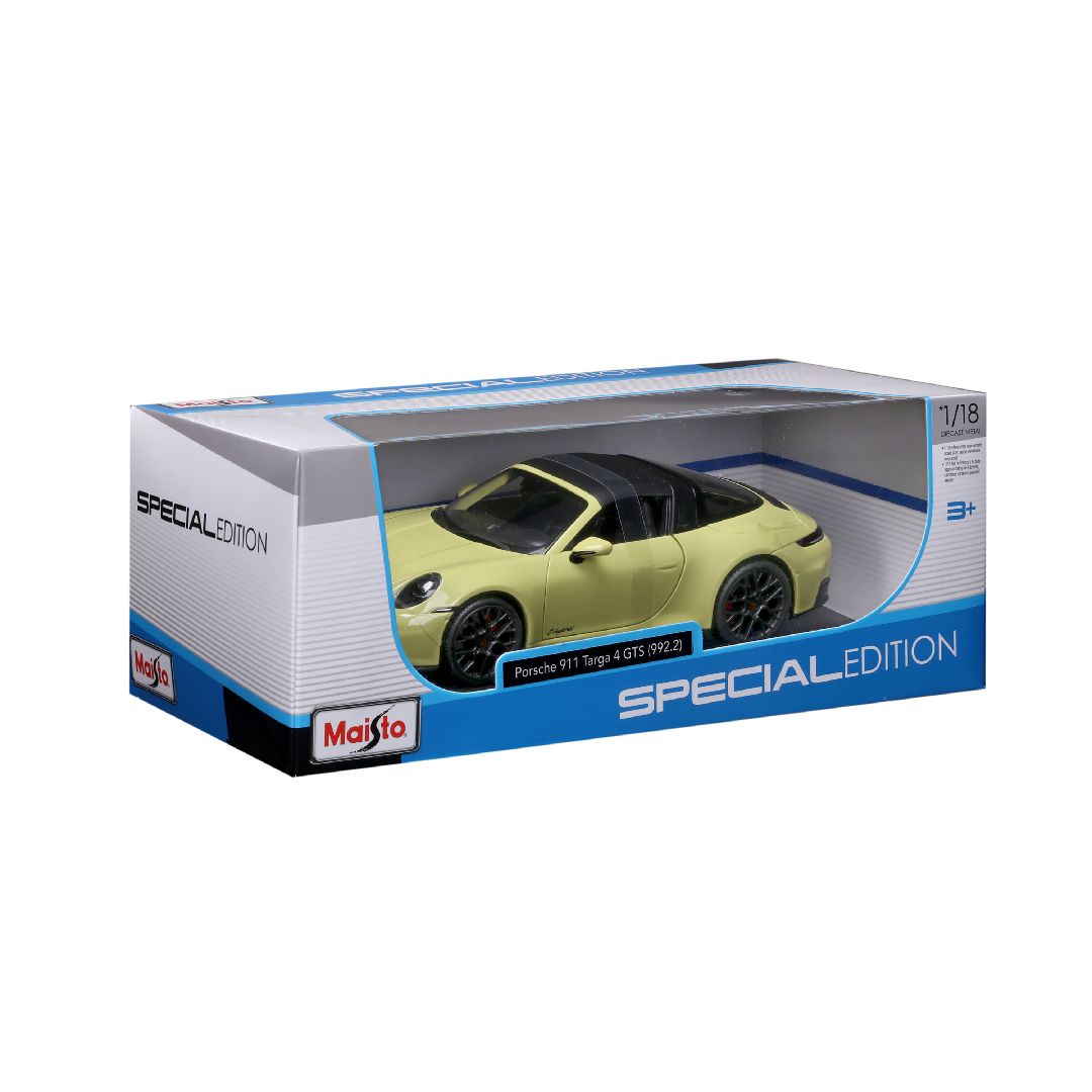 Maisto 1/18 SE 2025 Porsche 911 Targa 4 GTS - Yellow – image 7