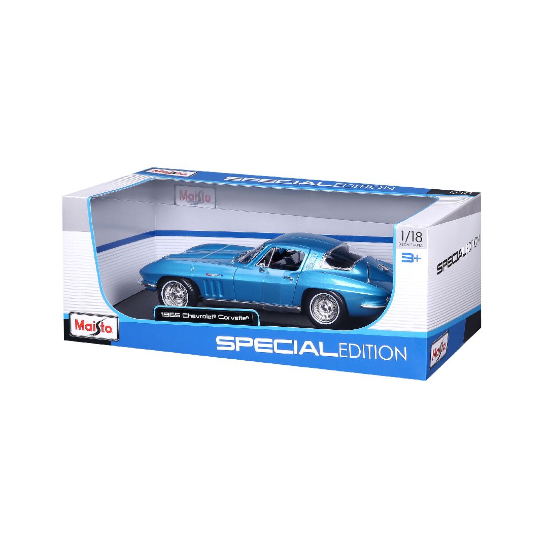 Maisto 1/18 SE 1965 Chevrolet Corvette (Metallic Light Blue) – image 4