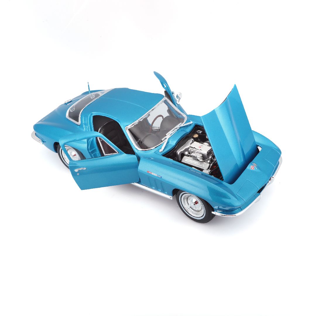 Maisto 1/18 SE 1965 Chevrolet Corvette (Metallic Light Blue) – image 8