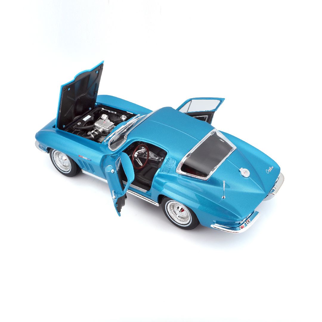 Maisto 1/18 SE 1965 Chevrolet Corvette (Metallic Light Blue) – image 9