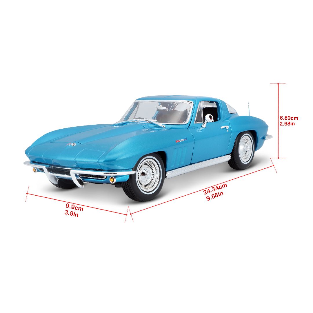 Maisto 1/18 SE 1965 Chevrolet Corvette (Metallic Light Blue) – image 12