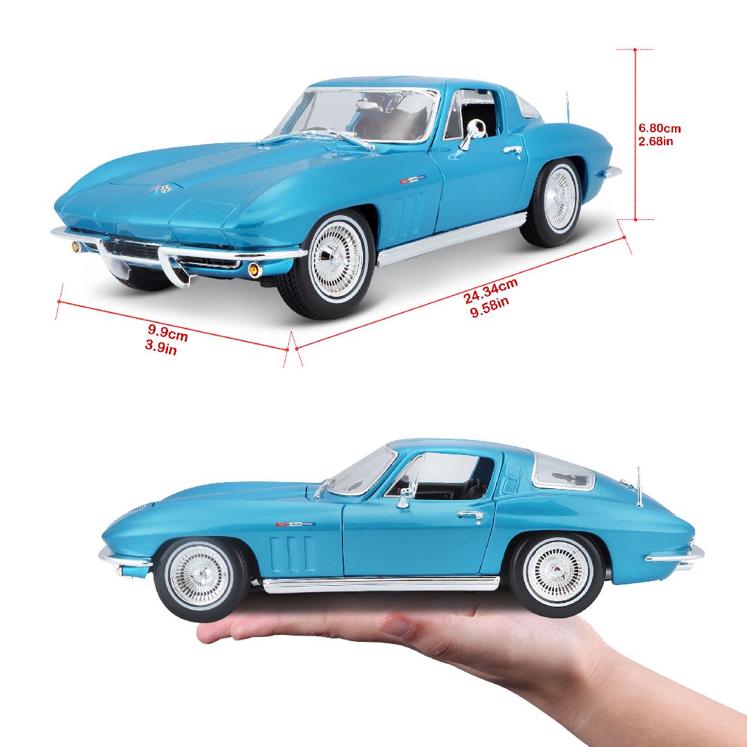 Maisto 1/18 SE 1965 Chevrolet Corvette (Metallic Light Blue) – image 13