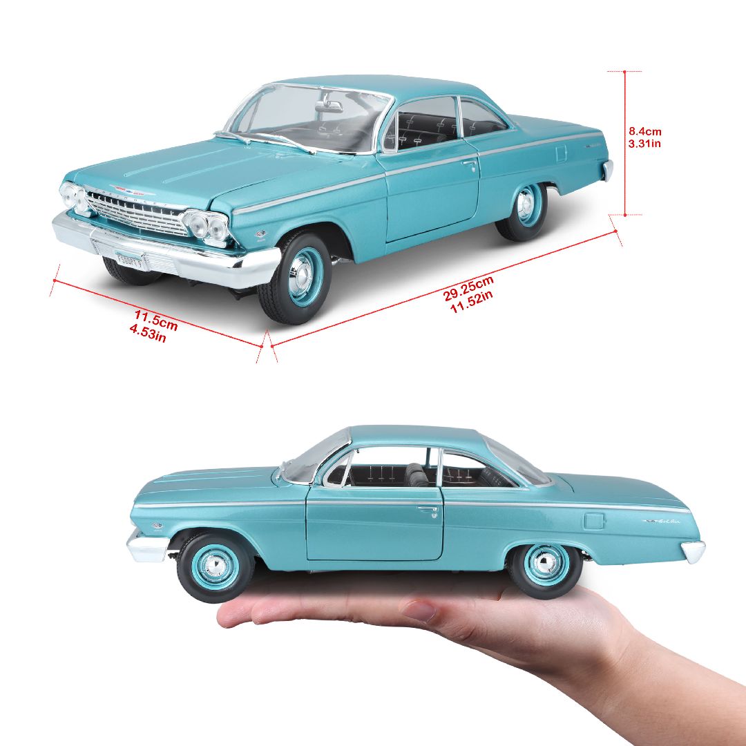 Maisto 1/18 SE 1962 Chevrolet Bel Air - Metallic Light Blue – image 9