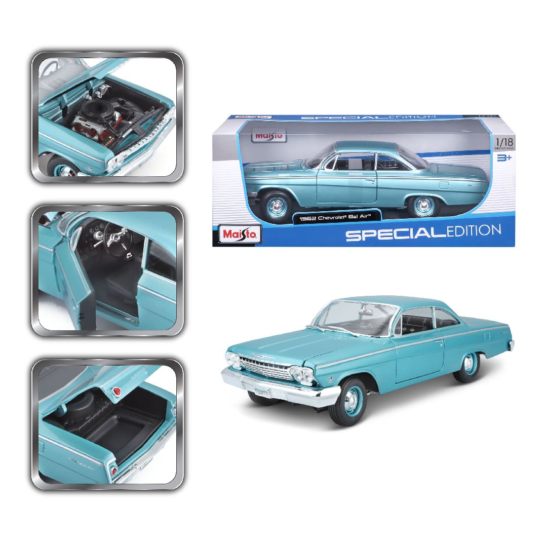 Maisto 1/18 SE 1962 Chevrolet Bel Air - Metallic Light Blue – image 12