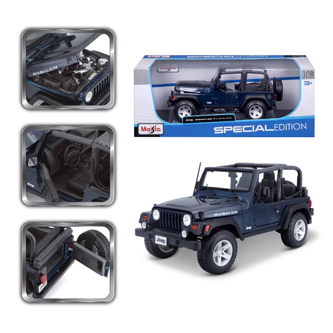 Maisto 1/18 SE Jeep Wrangler Rubicon - Metallic Blue – image 11