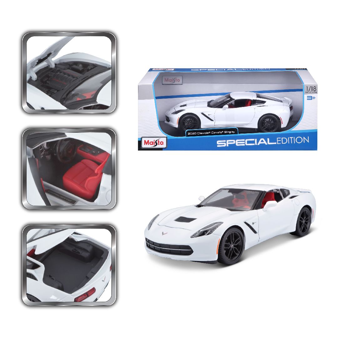 Maisto 1/18 SE 2014 Chevrolet Corvette Stingray Z51 (White) – image 3