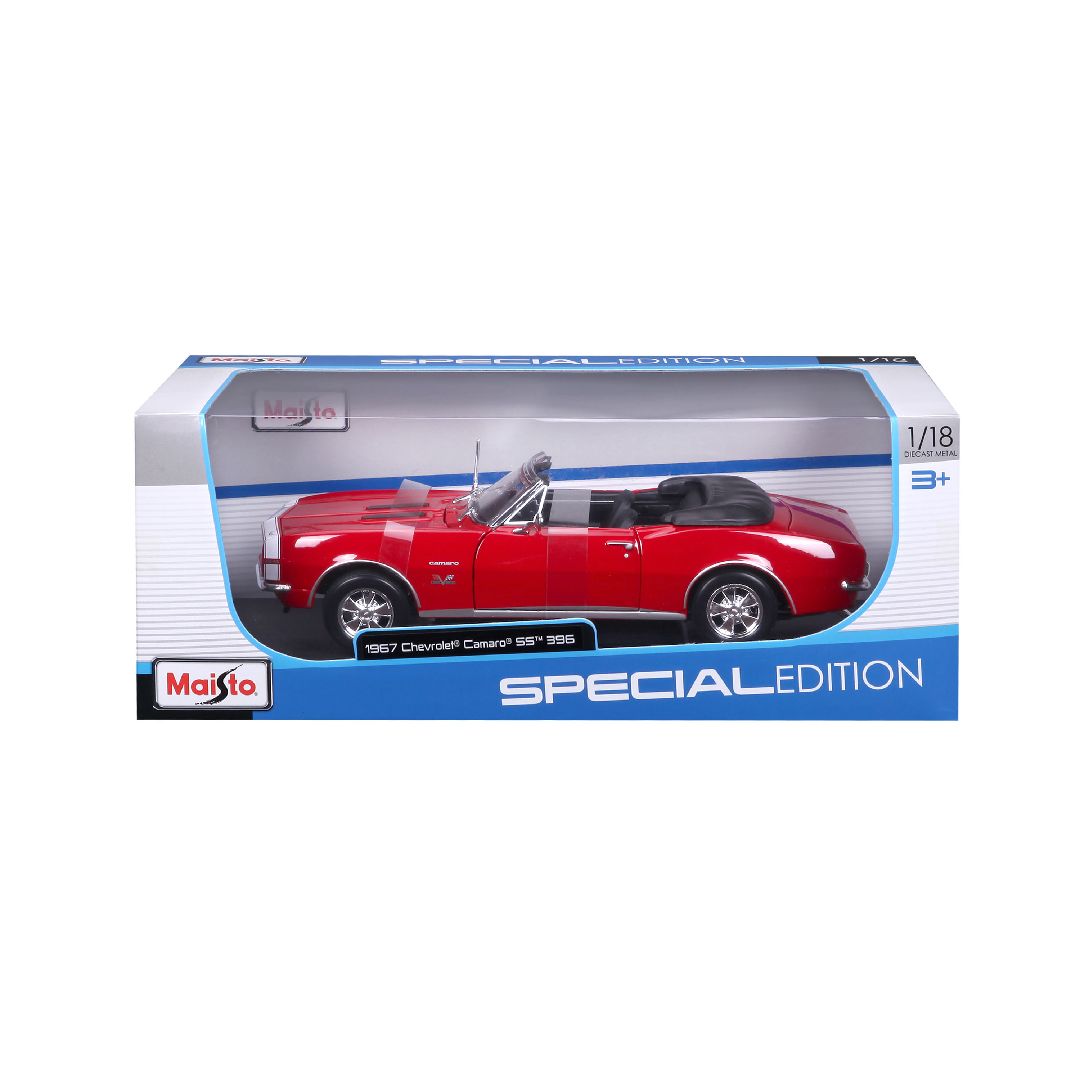 Maisto 1/18 SE 1967 Chevrolet Camaro SS 396 Convertable  - Red – image 4