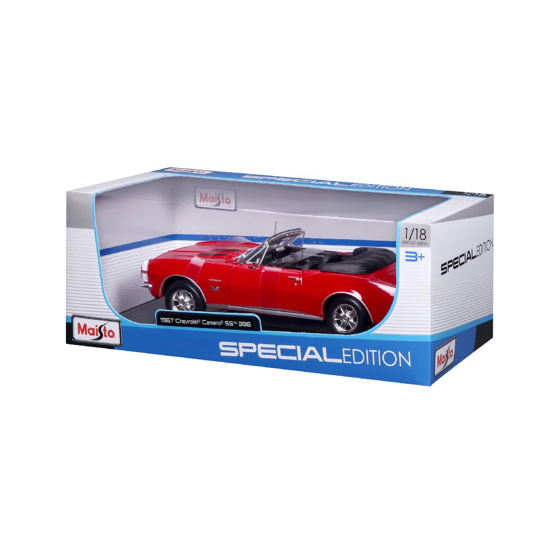 Maisto 1/18 SE 1967 Chevrolet Camaro SS 396 Convertable  - Red – image 5