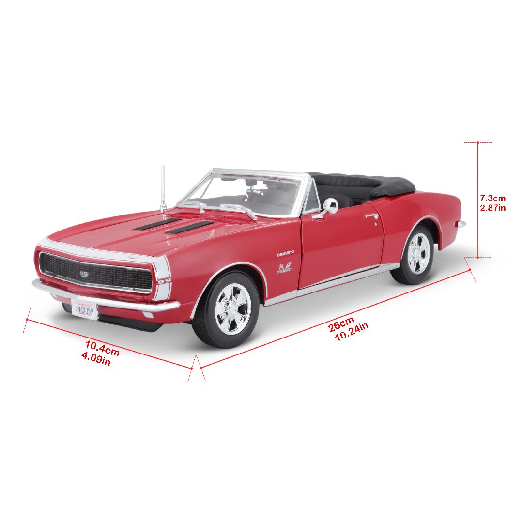 Maisto 1/18 SE 1967 Chevrolet Camaro SS 396 Convertable  - Red – image 17