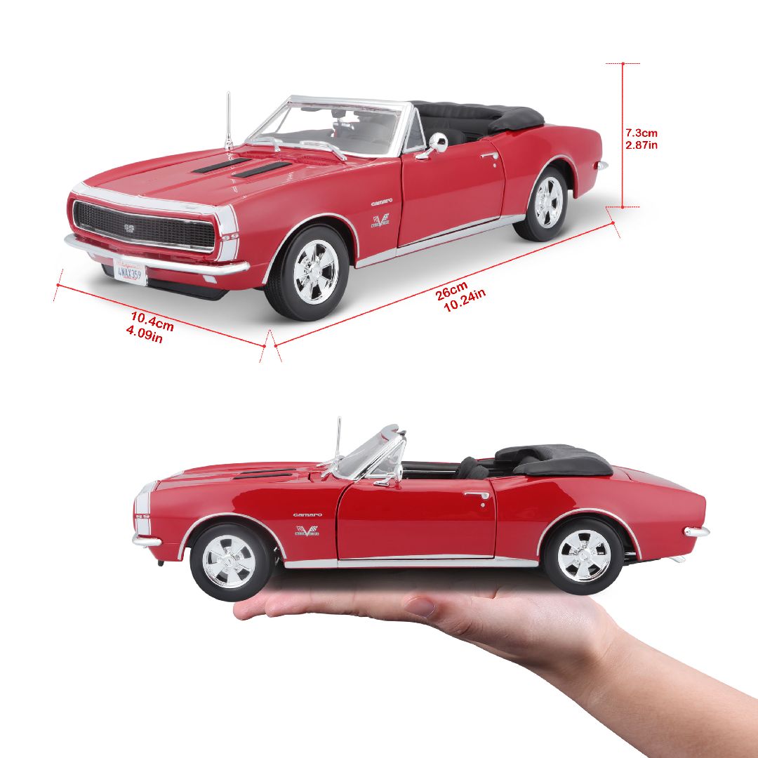 Maisto 1/18 SE 1967 Chevrolet Camaro SS 396 Convertable  - Red – image 18