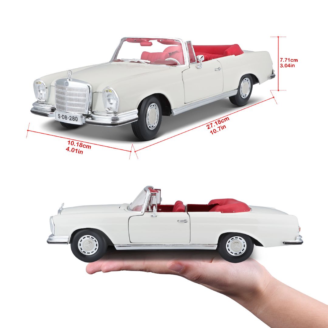 Maisto 1/18 SE 1967 Mercedes-Benz 280SE Cabrio - Cream – image 19