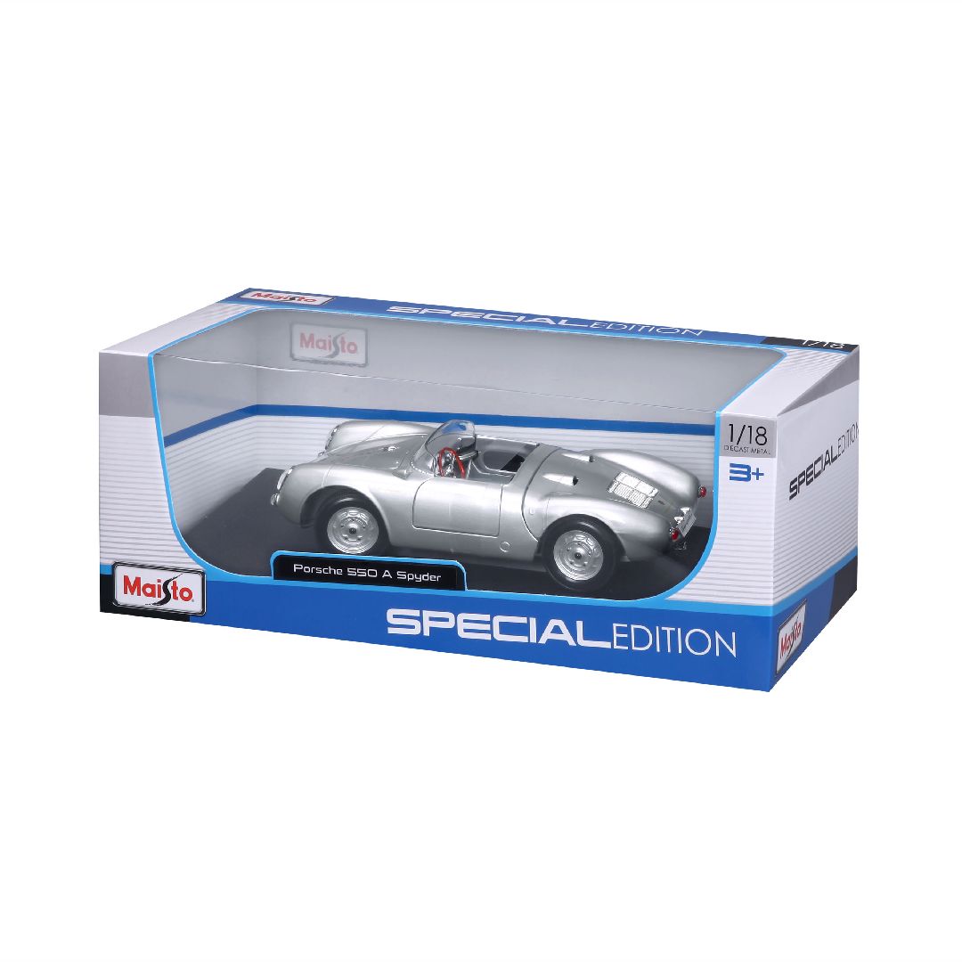 Maisto 1/18 SE 1956 Porsche 550A Spyder (Silver) – image 4