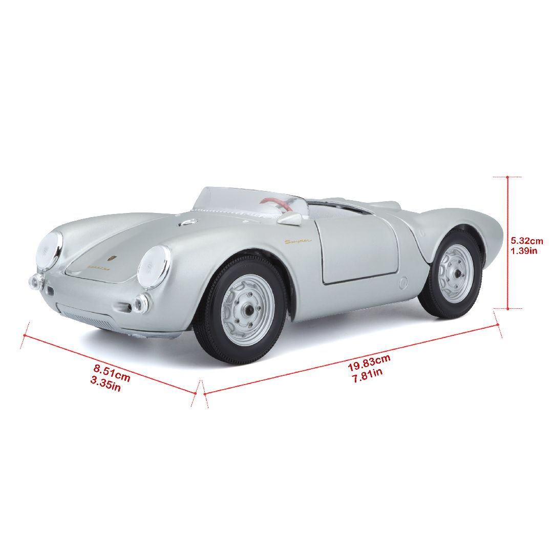 Maisto 1/18 SE 1956 Porsche 550A Spyder (Silver) – image 13