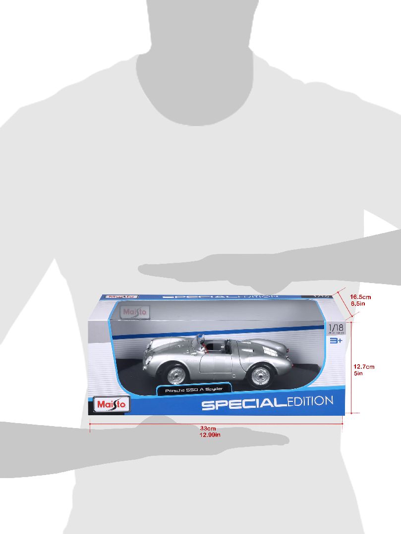 Maisto 1/18 SE 1956 Porsche 550A Spyder (Silver) – image 15