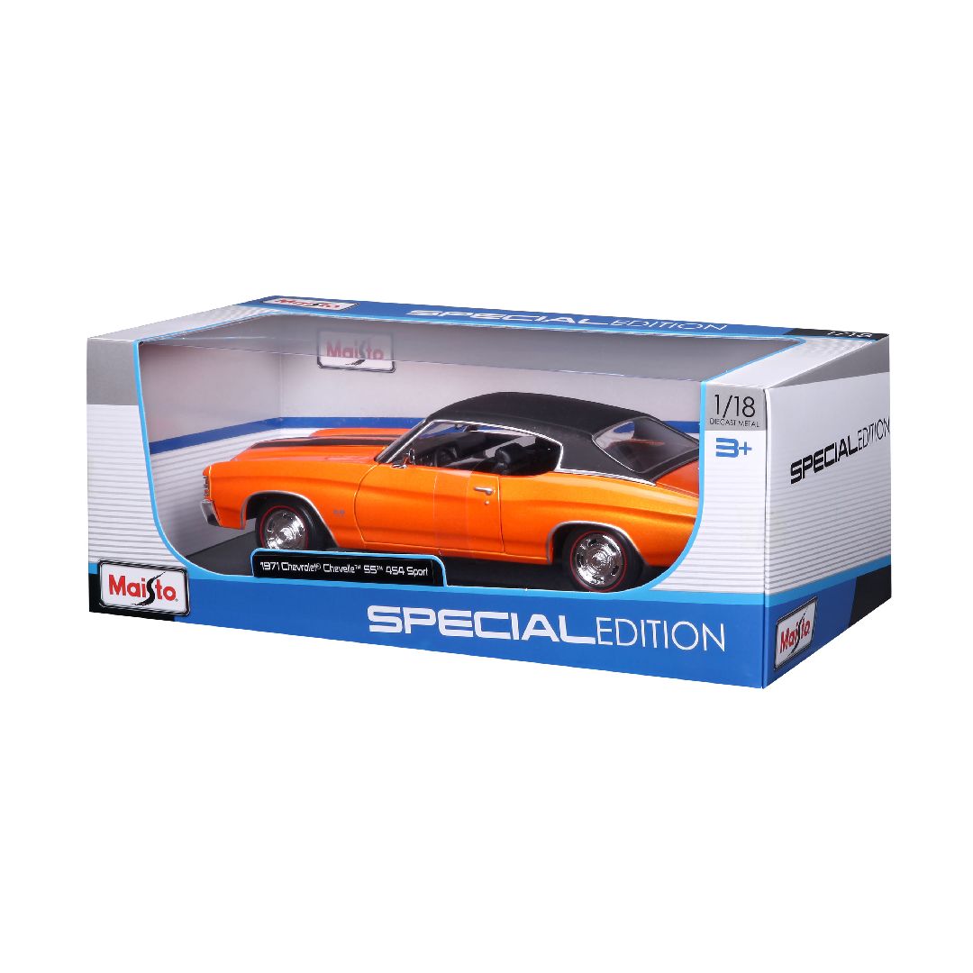 Maisto 1/18 SE 1971 Chevrolet Chevelle SS 454 Cpe (Orange) – image 4