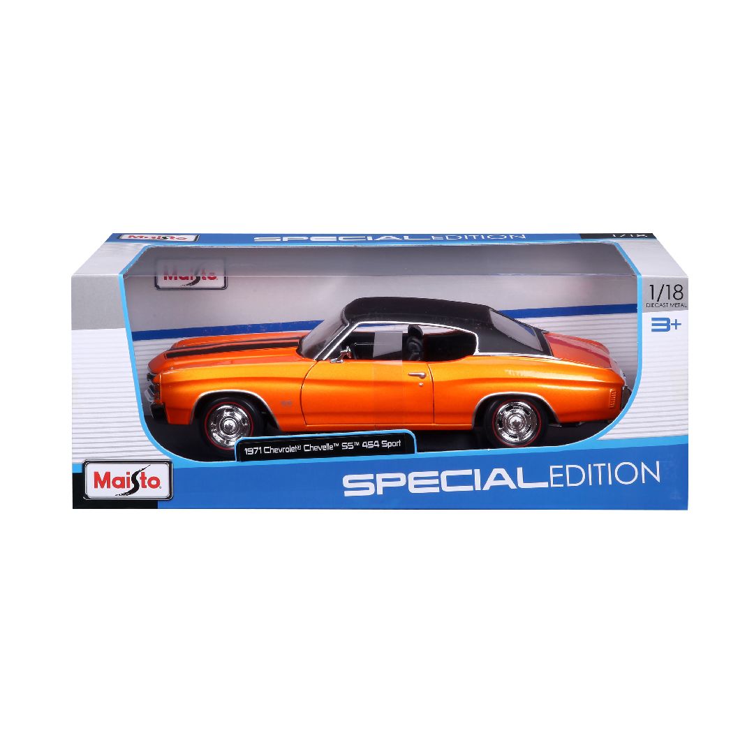Maisto 1/18 SE 1971 Chevrolet Chevelle SS 454 Cpe (Orange) – image 5