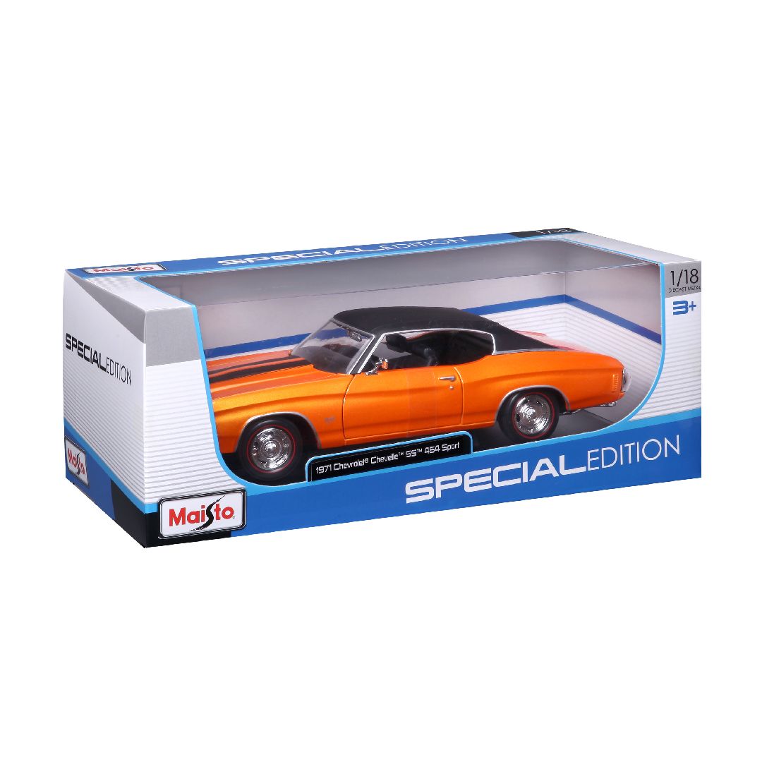 Maisto 1/18 SE 1971 Chevrolet Chevelle SS 454 Cpe (Orange) – image 6