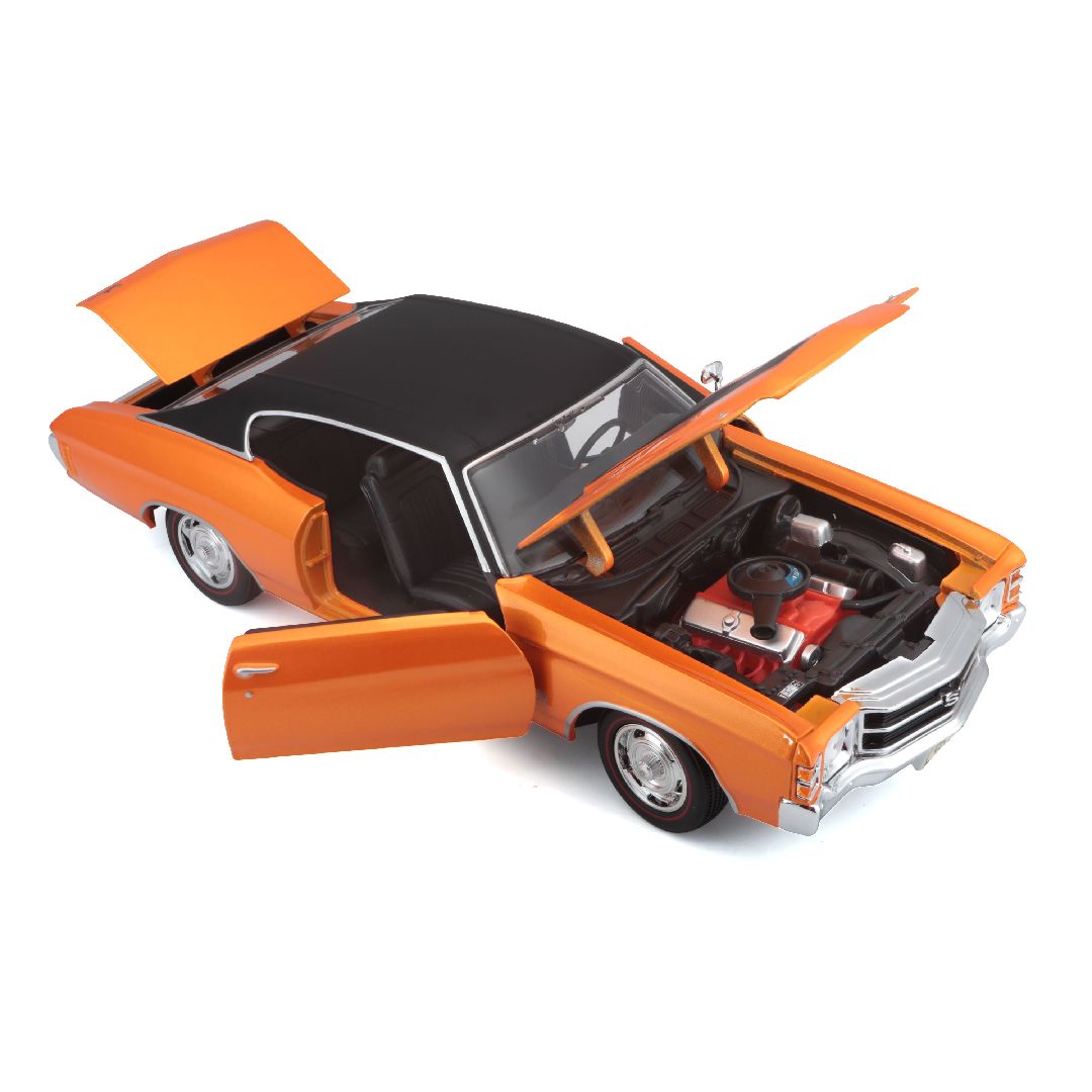Maisto 1/18 SE 1971 Chevrolet Chevelle SS 454 Cpe (Orange) – image 8