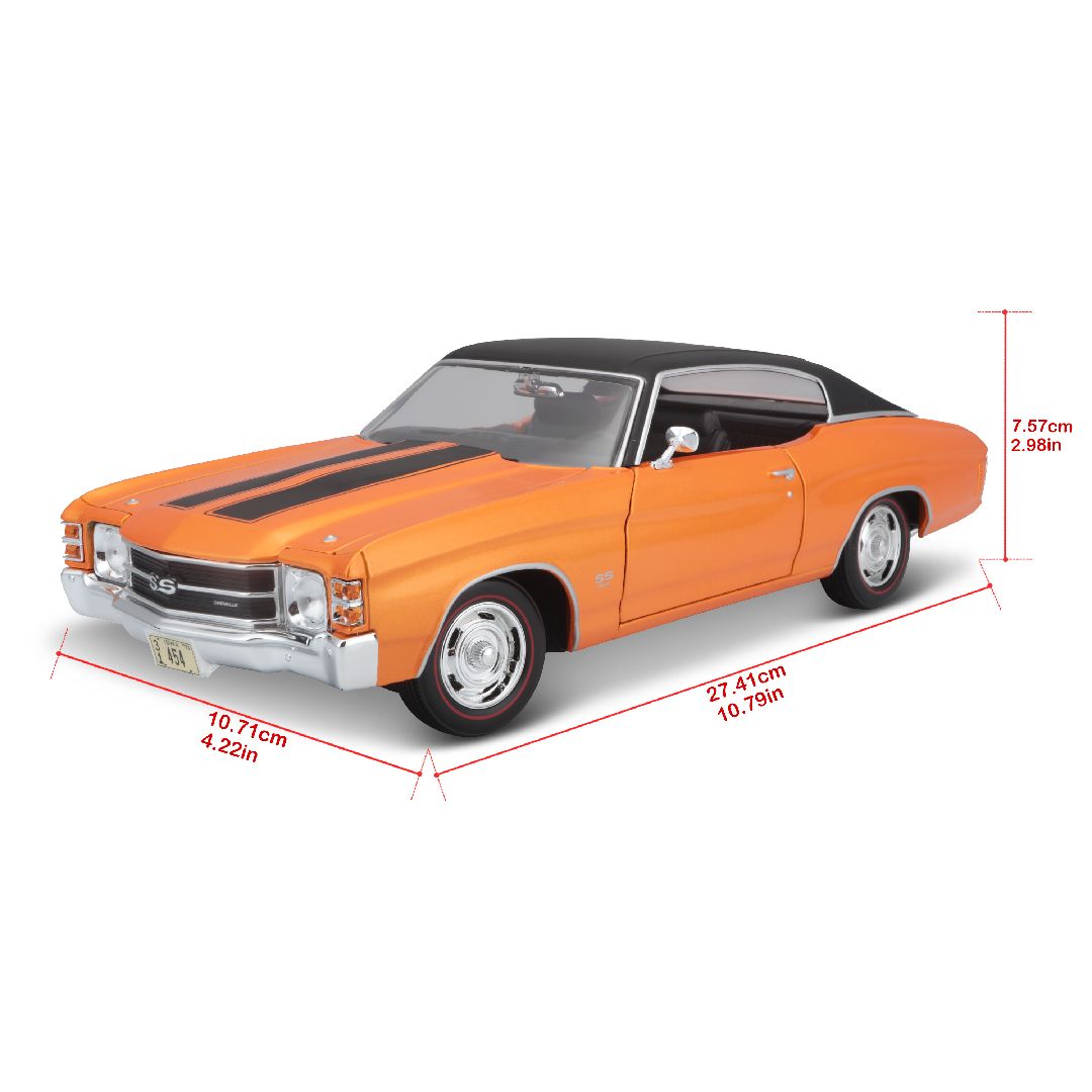 Maisto 1/18 SE 1971 Chevrolet Chevelle SS 454 Cpe (Orange) – image 11
