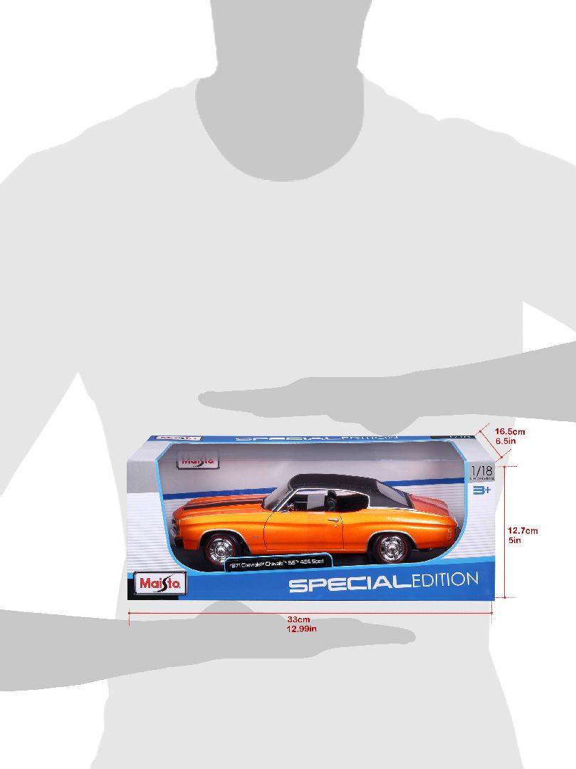 Maisto 1/18 SE 1971 Chevrolet Chevelle SS 454 Cpe (Orange) – image 13