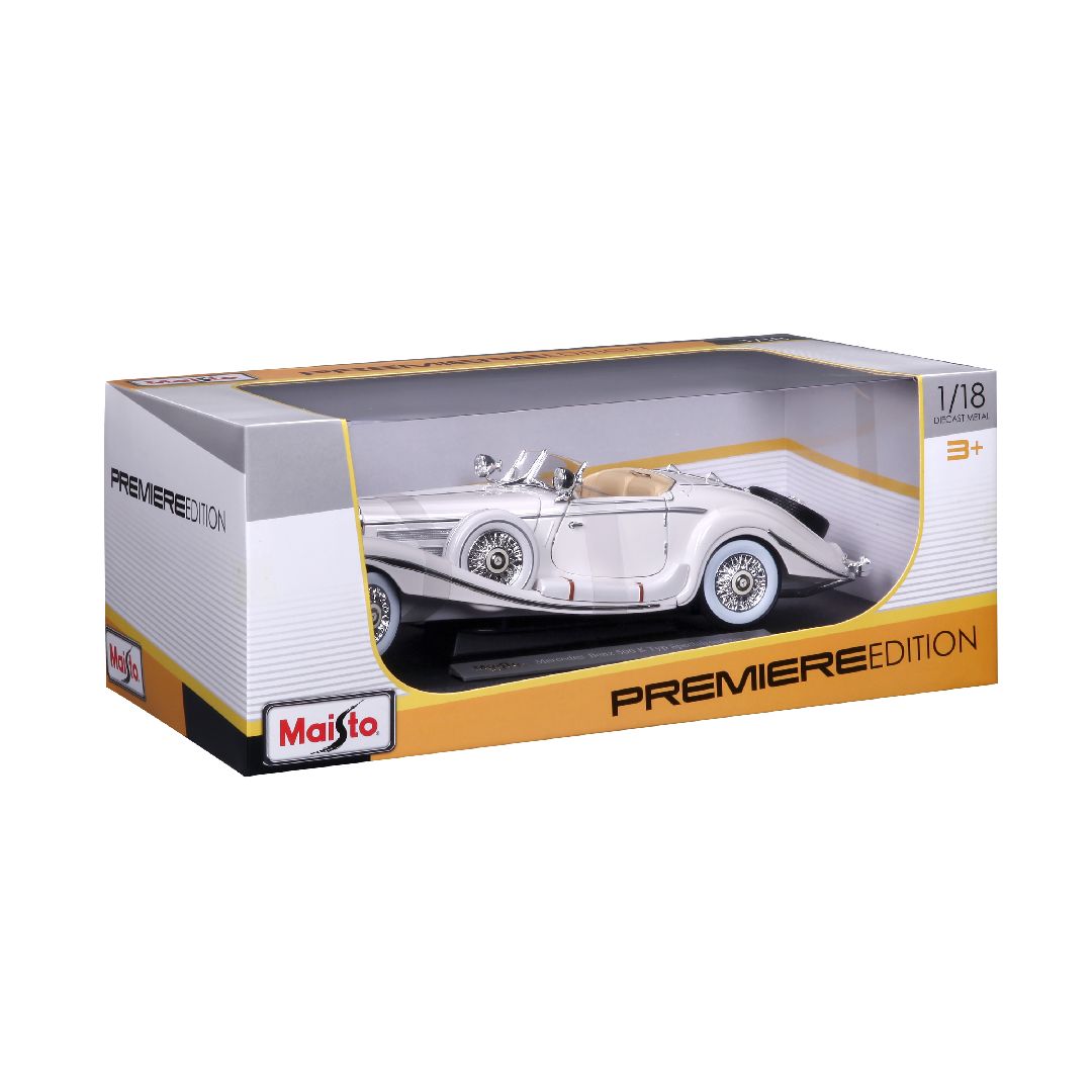 Maisto 1/18 PE 1936 M-B 500 K Typ Specialroadster (White) – image 4