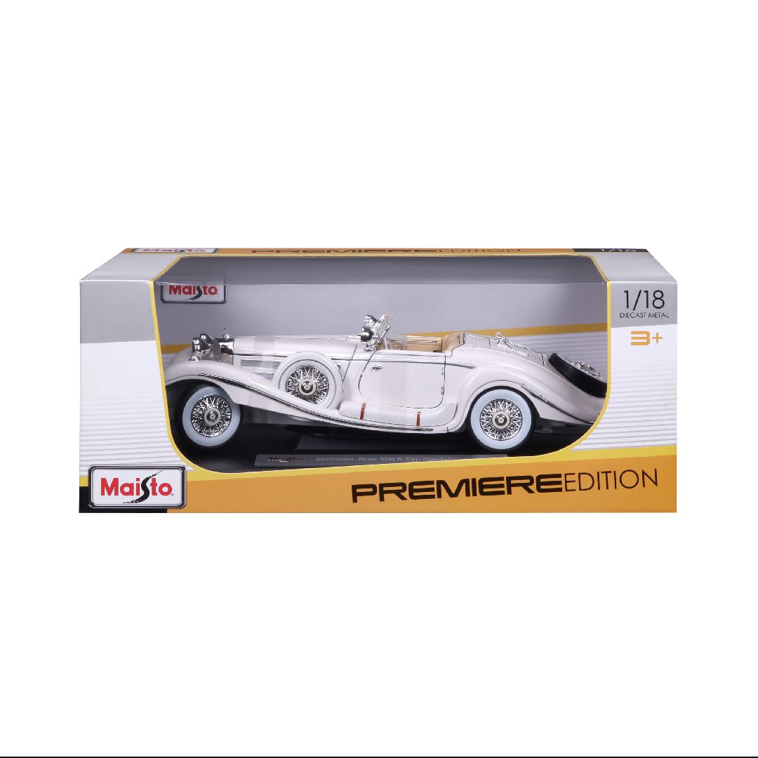 Maisto 1/18 PE 1936 M-B 500 K Typ Specialroadster (White) – image 5