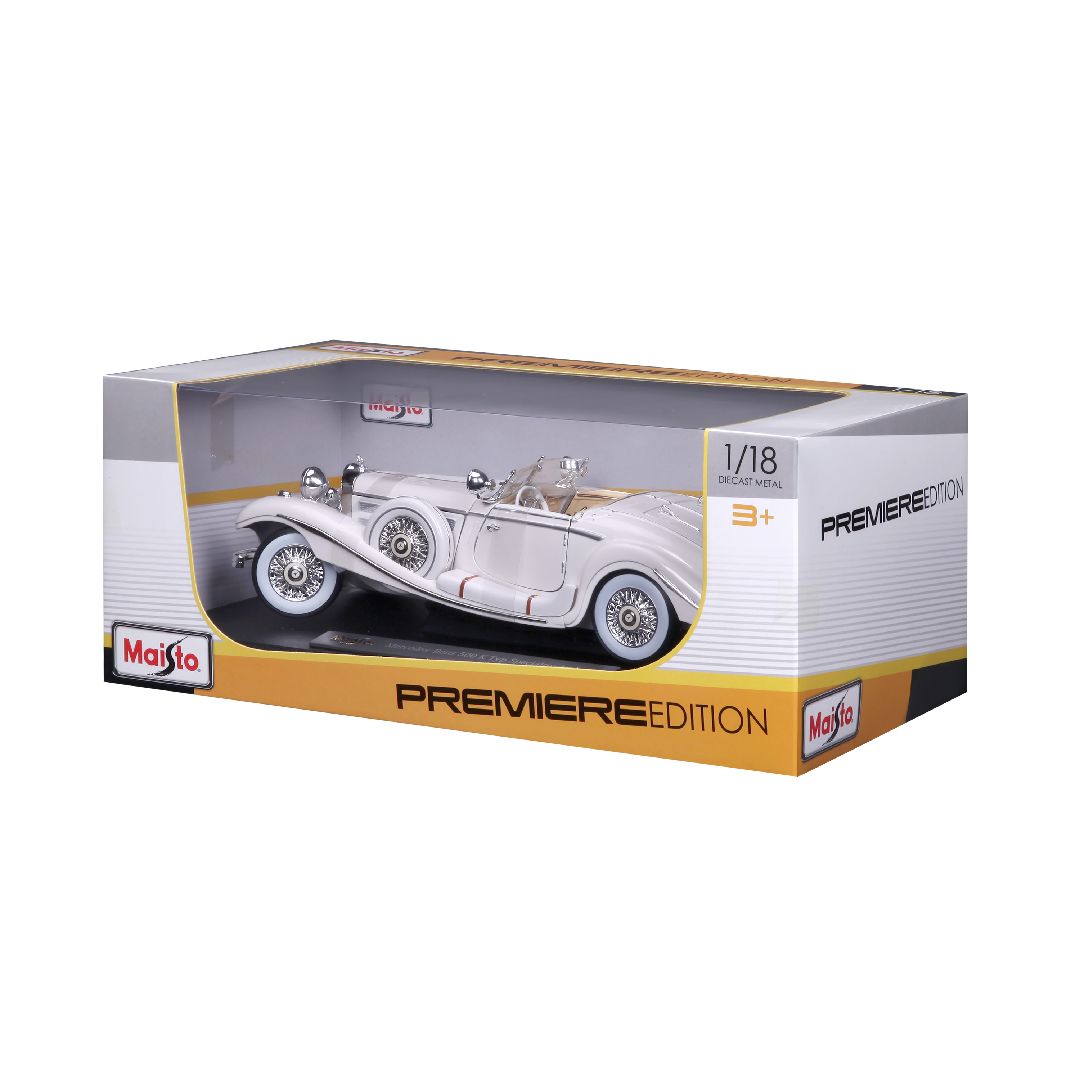 Maisto 1/18 PE 1936 M-B 500 K Typ Specialroadster (White) – image 6