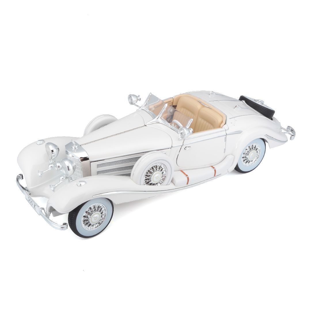 Maisto 1/18 PE 1936 M-B 500 K Typ Specialroadster (White) – image 7