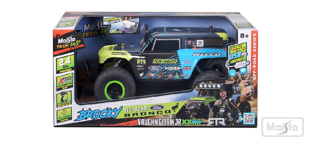 Maisto R/C Brocky Ultra4 Ford Bronco - Black/Green – image 4