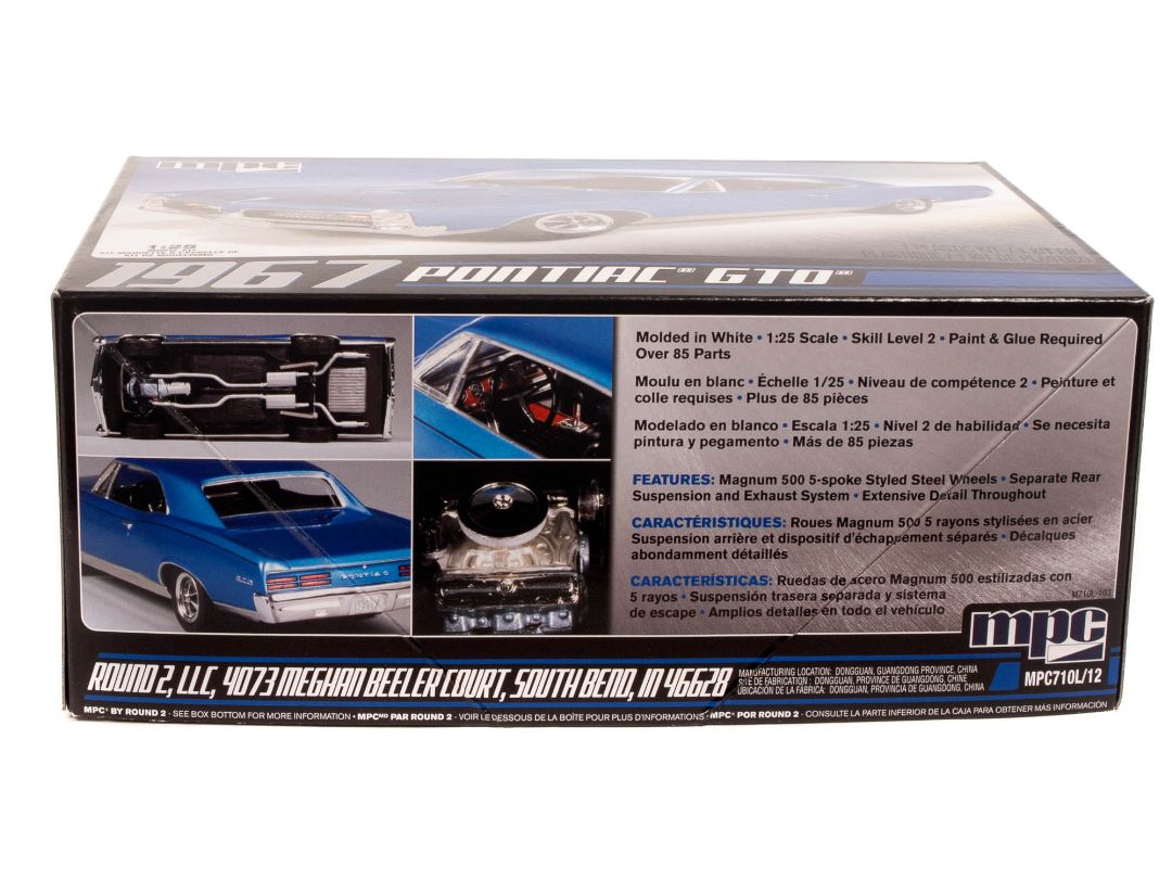 MPC 1967 Pontiac GTO Molded in White 1/25 Model Kit (Level 2) – image 2