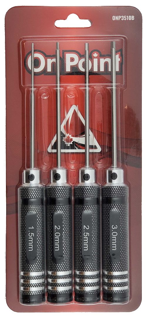 On Point Hex Screwdrivers (4) Size: 1.5/2.0/2.5/3.0mm - Black – image 2